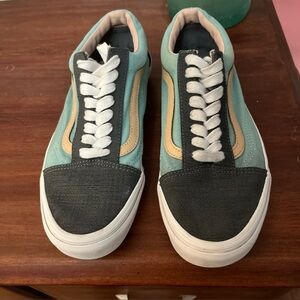 Vans Old Skool Two-Tone Teal, Black & Tan Low-Top Sneakers